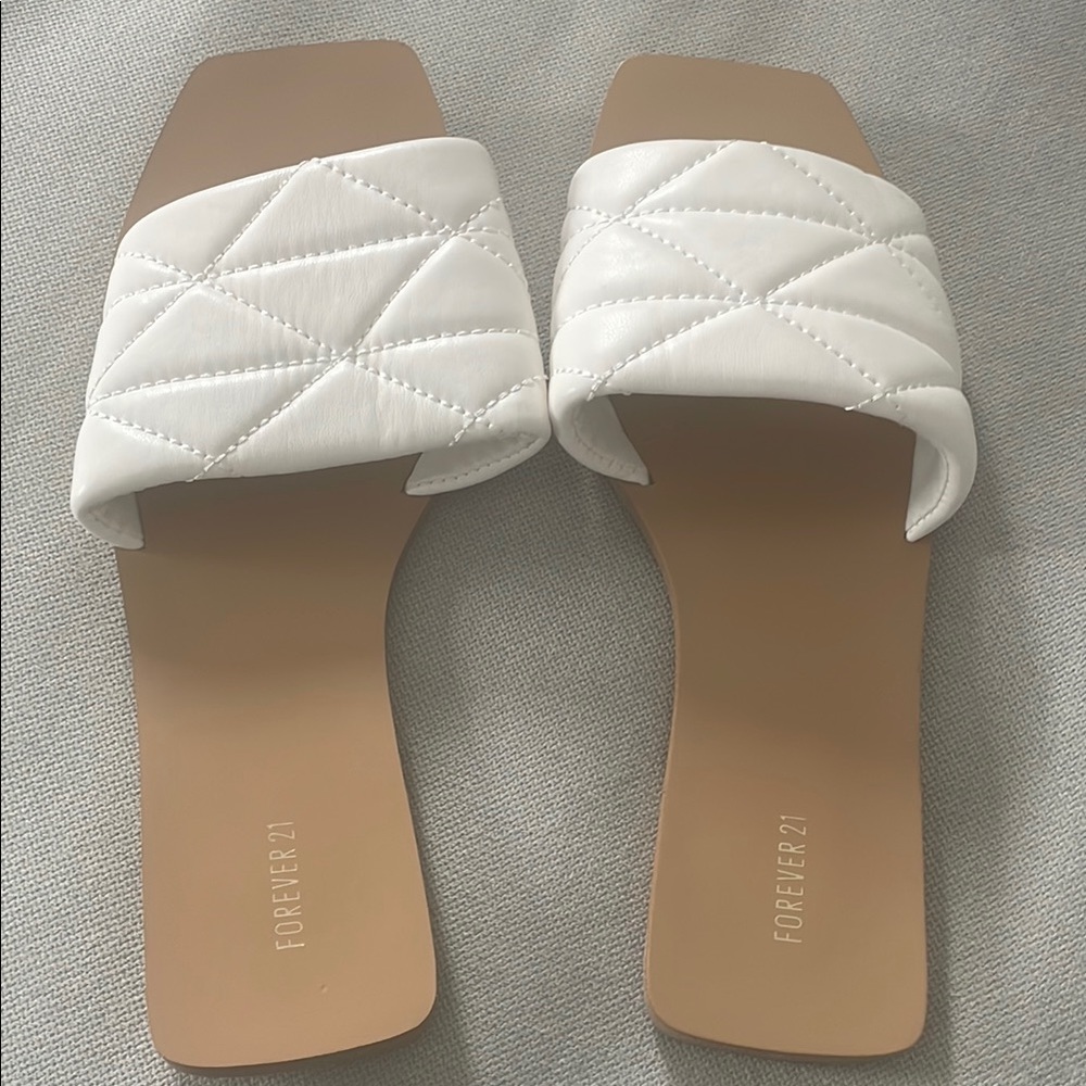Forever 21 White Quilted Women's Sandals